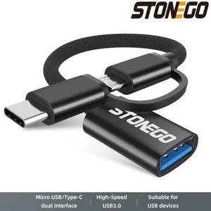 STONEGO OTG 케이블 어댑터 휴대용 휴대폰 핸드폰 게임패드 플래시 디스크 데이터 전송 변속기 충전