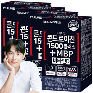 리얼메디온 콘드로이친 1500 플러스 MBP 비타민D (60정x4개) 상어연골 추출분말 유단백가수분해물
