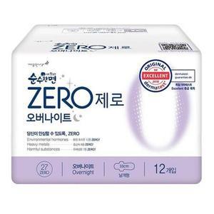 ForU332 오버나이트 수퍼롱 12P 2개 생리대 면 깨끗한나라 소형 순면 대형 중형