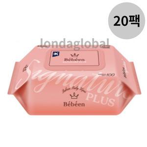 베베앙 시그니처 엠보싱 유아 물티슈 캡 100매 20팩
