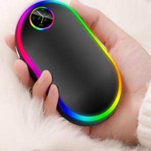 파인큐브 레인보우 LED 손난로+보조배터리, 레드