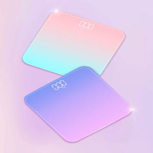 스마트 led 체중계 가정용 디지털 건전지 정확한 몸무게 측정기 파스텔 온도