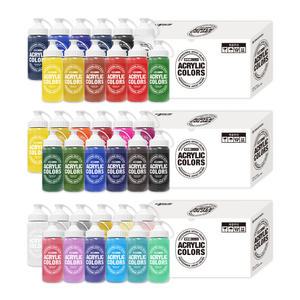 종이나라 아크릴물감 220ml 12색 세트 비비드컬러 대용량 물감 미술