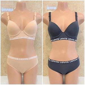[리바이스언더웨어]빅로고 아웃밴드풀컵 브라  햄팬티세트 2종택1_LSWBA3U1LSWPA3U22SG