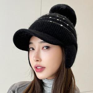 호크아이 패피 비니 기모 도톰 귀덮개 토끼털 빅퍼볼 KKE3