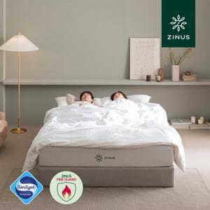 지누스 베이직 스마트 침대SET/얼티마 럭스S 하이브리드 매트 25cm Q
