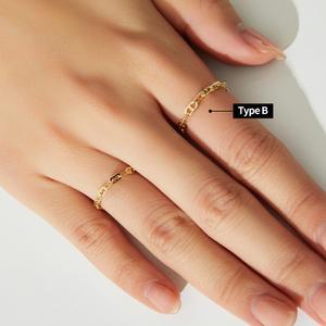 14K 볼륨 각 사다리 체인 반지 Type B