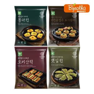 사옹원 부침명장 4종 세트 (오미산적450g+깻잎전400g+동태전300g+계란옷입은고기완자400g) 명절 설 추석 제사 음식 막걸리안주 간식
