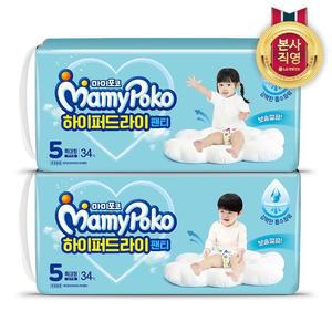 마미포코 하이퍼드라이 팬티형 기저귀 5단계 특대형 102P(여아/남아 중 택1)