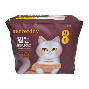 시크릿데이 입는 오버나이트 생리대 팬티형 중형 6개입 4개