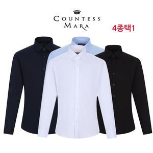 [카운테스마라] 양말증정 기본 스트레치 솔리드 슬림핏셔츠 CDHY1B5301 (4종/택1)