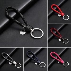 남성 여성을위한 PU 가죽 땋은 짠 로프 팔찌 키 체인 스트랩 품질 DIY 열쇠 고리 자동차 쥬얼리 액세서리