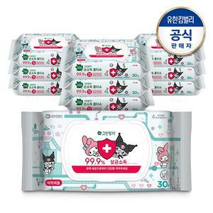 그린핑거 손소독 물티슈 마이멜로디 쿠로미 캡형 30매X10팩