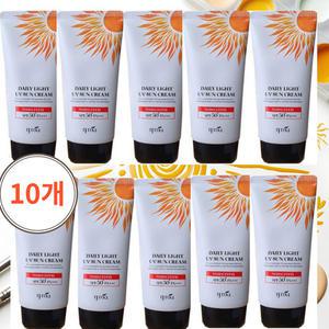그로아 데일리라이트 유브이 썬크림 70ml 10개 3중기능성 선크림 주름개선 자외선차단