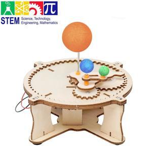 DIY 태양계 모델 키트 나무 퍼즐 기계 세트 지구 달 행성 조립 어린이용 교육 과학 장난감