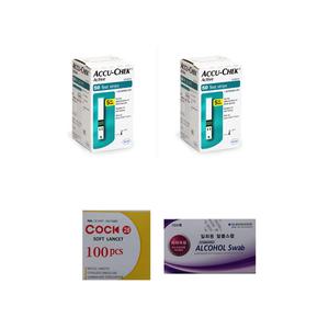 아큐첵 Accu-Chek 액티브 Active 혈당시험지 패키지(시험지100매+호환침100개+알콜솜100매)-26년 08월