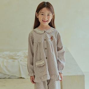 찌니야 국내제작 밀크 약기모 여아동잠옷 긴팔상하세트
