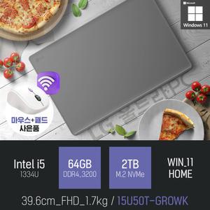 ⓒ LG 울트라PC 15U50T-GROWK i5-1334U 64GB 2TB WIN11 / 가성비 좋은 초경량 15인치 노트북