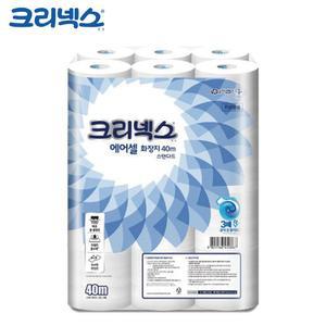 크리넥스 두루마리 화장지 물에 녹는 에어셀 40m 24롤 티슈