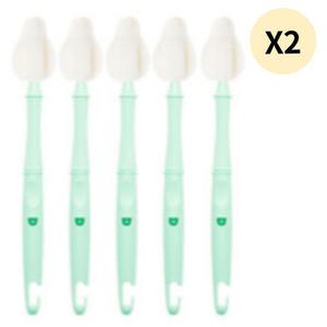 코코리에또 아기 젖병솔 젖꼭지 롱 세척솔 그린 10P