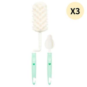 코코리에또 아기 빅스펀지 회전 젖병솔 그린 3세트