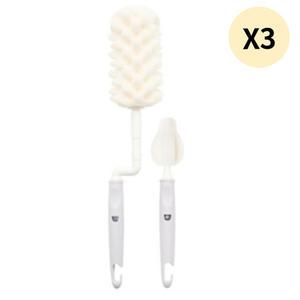 코코리에또 아기 빅스펀지 회전 젖병솔 라벤더 3세트