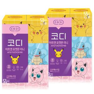 코디 아트앤 포켓몬 미니 각티슈 (230매x6입)x2개 /미용티슈