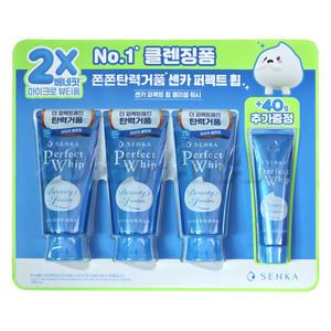 센카 퍼펙트휩 폼클렌징 페이셜 워시 시세이도 세안제 120gx3개+40g
