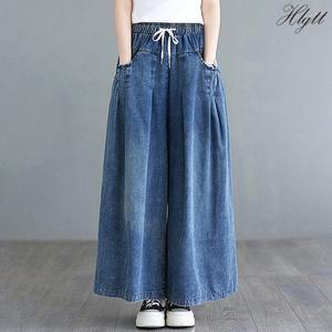 [헬리꽁땡] 밴딩 와이드 데님 포켓팬츠