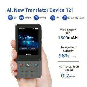 실시간 T21 Translator138 온라인 언어 2024 HD 화면 1+8G WIFI 2.4G 17 오프라인 AI 음성 사진 번역기