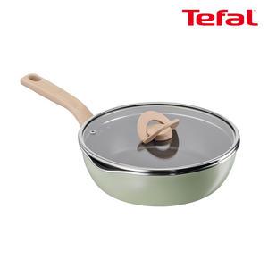 테팔 인덕션 티타늄1X 원픽 냄비팬 플러스 피스타치오그린 24cm