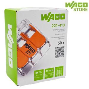 와고 전선커넥터(연선단선) 3폴 50개 wago 221-413B