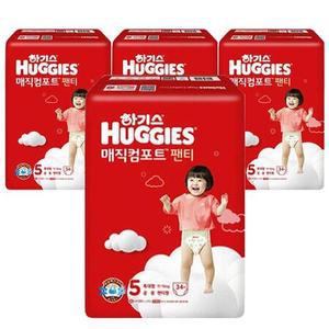 하기스 2023 New 매직컴포트 팬티기저귀 5단계 남여공용 특대형 34px4팩