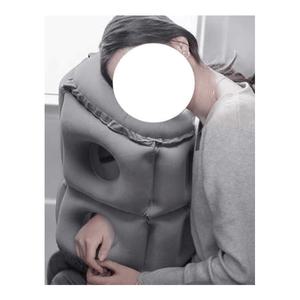 앉아서 자는 베개 비행기 여행용 에어 공기 안면 쿠션