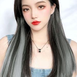 게더릭 그라데이션 브릿지 헤어피스 5p (애쉬그레이)