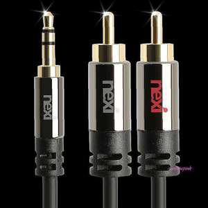 스테레오 케이블 3.5to2RCA 2m 24k금장도금 OFC동선abc427