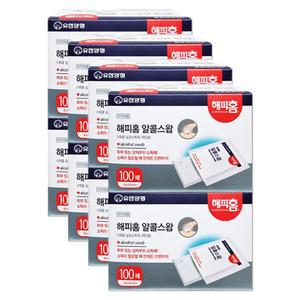 유한 해피홈 알콜 스왑 일회용 살균 소독제 100매 X 8개