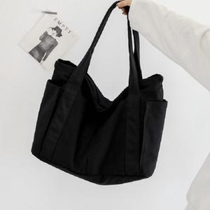 캔버스숄더백 포켓 숄더 백 쇼퍼 데일리 에코 빅 여행가방