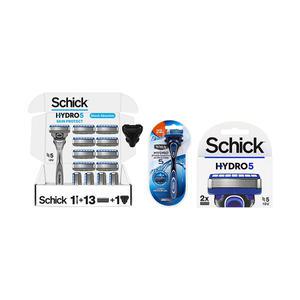 쉬크 하이드로5 스킨프로텍트 면도기 세트(날 13입+면도기+커버1), 1개+증정(날 1입+면도기), 1개+(베이직 날 2입), 1개