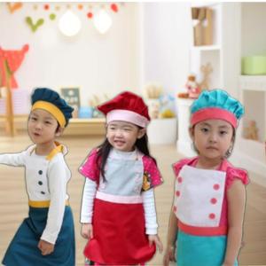 어린이 요리사복 앞치마세트 앞치마 모자 아동 주방 유아 놀이 쉐프 여아 남아 앞치마
