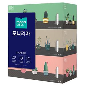 모나리자 벨라지오 각티슈 250매 3입, 미용티슈