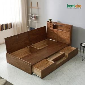 케미에르 메이크 고무나무원목 슈퍼싱글 침대프레임수납형 KFR-301SS