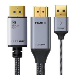 [코드웨이] HDMI to DP 케이블 v2.0 2m