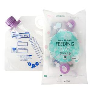협성 피딩백 1000ml x10개 영양공급용기 피딩연결줄 포함 미음백 HS-FB-1000