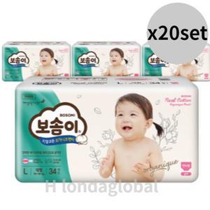 보솜이 리얼 코튼 팬티 여아용 대형 기저귀 34매 80팩