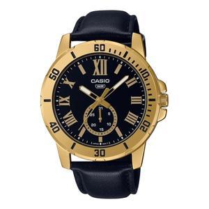 카시오 시계 MTP-VD200GL-1B 금장 가죽밴드 남성용 패션시계 CASIO 정품