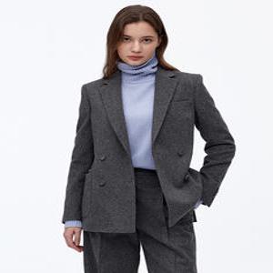 오피신 제네랄 여성 23FW [OFFICINE GENERALE WOMEN] 그레이 멜란지 울캐시미어혼방 긴팔자켓 GWSJ3F206G2