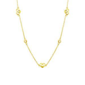 [ 멜로라] O컬렉션 24K 하트 큐빅 라운드 목걸이 4.85g