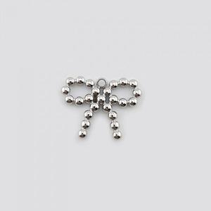 비즈톡 [S8-03-001]써지컬스틸 펜던트 발레코어리본 군번리본 25x19mm 무도금  ,1개