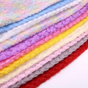실크원단 130cm x 45cm 다채로운 쉬폰 장미 자수 의류 소재 입체 배경 레이스 원단